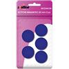 Alevar 5 Bottoni Magnetici per Bacheca Ufficio, Calamite Frigorifero, Diametro 30 mm, Colore Blu