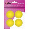 Alevar 4 Bottoni Magnetici per Bacheca Ufficio, Calamite Frigorifero, Diametro 40 mm, Colore Giallo