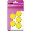 Alevar 5 Bottoni Magnetici per Bacheca Ufficio, Calamite Frigorifero, Diametro 30 mm, Colore Giallo