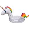 BLUE SKY - Unicorno Gonfiabile - 069792 - Bianco - Plastica - 119 cm x 90 cm - Giocattolo per Bambini e Adulti - Gioco all'aperto - Piscina - Cavalcabile - Maniglia - A partire dai 3 anni