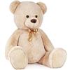 DE. CAR Peluche Orso Beige 130CM con Fiocco