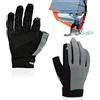 2XK-NOV Guanti da Vela Uomo - Guanti Windsurf Estivi Donna, Per Kayak, Nautica, Barca, Resistente All'usura, 3/4 Dita (Misurare la circonferenza del palmo prima di ordinare) (Grigio, L)