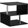 HOMCOM Moderno Tavolino Basso Da Salotto in Legno 50 x 50 x 50cm Nero