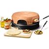 Emerio PO-115848.1 - Forno per pizza in terracotta originale realizzato a mano, design brevettato per mini pizza, vero divertimento per 6 persone, PO-115848.1