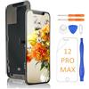 Yodoit Kit di Sostituzione dello Schermo OLED iPhone 12 PRO Max [Non LCD] con Kit di Strumenti di Riparazione