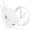 BOLUX-JS 25W Caricabatterie rapido per Samsung Galaxy S24/S23 /Ultra S23+/S23 /S22 /S21/S21 ultra 5g / S20 Ultra/ S20 / S10 /S9 / S8/ A71 / A52 /A51/ A32/ A31 Con 2M Cavo USB Tipo C (Bianco)