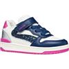 Geox J Washiba Girl A Sneaker, Bianco/Viola Dk, 27 EU