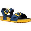 Geox J Ghita Boy C, Sandalo, Blue/Yellow, 32 EU