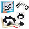 Jastown Montessori geometrico forma puzzle blocchi di costruzione in legno 3D Jigsaw Puzzle bambini educativo pensiero logico formazione gioco regali (A)
