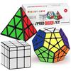 Vdealen Set di 3 Speed Collection Magic Cube Puzzle Bundle Pack-Piraminx, Megaminx, specchio d'argento 3x3x3