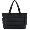 Skyearman Borsa a Mano Donna Grande Puffer Tote Bag Borsa Donna Leggera Trapuntata Borsa A Tracolla Tote Messenger 15.6 Pollici Borsa Hobo per Lavoro Shopping Party Viaggi, Nero