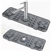 xiruiubao Tappetino Rubinetto Silicone, Regolabile Paraspruzzi per Lavello da Cucina e Bagno, Tappetini Assorbente per Rubinetto per Mantenere Asciutti i Piani di Lavoro (37 x 14.5 cm, Grigio)