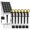MEIHUA Faretti Solari Esterno 2700K Bianco Caldo IP66 Impermeabile 6000mAh Faretto Solare Lampade Solari da Giardino 3 Luminosità 3 Modalità Luci Solare per Cortile, Patio, Vialetto, 6 Pezz