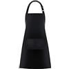 Jubatus - Grembiule da cucina con 2 tasche, da uomo, colore: nero