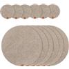Miqio® Tovagliette rotonde di design in feltro, lavabili, con marchio in vera pelle e sottobicchieri, 6 tovagliette, 6 sottobicchieri, tovagliette in feltro, lavabili, colore beige