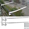 parpyon® Bracci Stendibiancheria da balcone esterno, Stendibiancheria per ringhiera, in Acciaio Verniciato per filo per stendere il bucato prodotto 100% Italiano (Fisso, Bianco)