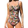 CUPSHE - Costume da bagno intero da donna, con scollo quadrato, taglio a spalla scoperta, coulisse con laccetto auto-regolabile, gancio posteriore, Rosso vero., M