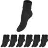 Prisco Calze Sanitarie Donna in Cotone Filo di Scozia, Calzini Sanitari Corti per Diabetici, senza Elastico per una Perfetta Circolazione, Calze Corte Infermiera Bianche o Nere, 6 paia (Nero, 35-38)