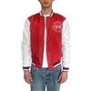 2chilly Giacca da collegio da uomo in nylon vintage Palm Beach Florida Varsity Bomber Jacket, rosso-bianco, S