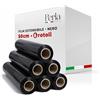 Perla Italia Perla, 6 Rotoli Film Estensibile Imballaggio, Pellicola Nera per Imballaggio, Bobina peso 2,4 Kg, Altezza 50 Cm Spessore 23mycron, Rotolo Pellicola Multiuso Extra Resistente per Spedizioni e Trasloco