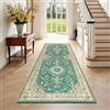 Enyhom Tappeto Corridoio Lungo 60 x 180 cm Vintage Passatoia Corridoio Super Morbido Tappeto Cucina Antiscivolo Lavabile Bohémien Tappeto Ingresso Interno per Soggiorno, Camera da Letto, Scale, Verde