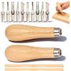 Jwthee 2 Set Kit di taglierine per linoleum, strumenti per intagliare linoleum per stampa a blocchi, include 10 testine di taglio, 2 maniglie e 2 strumenti per intagliare timbri in legno