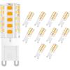 ELINKUME G9 LED Lampadine,2.5W Lampadina Equivalente A 25W Alogena Luci,210LM Calda Luce 3000K Risparmio Energetico Lampada,33x2835 LED SMD,AC 220V,Angolo A Fascio 360°,10 Pezzi