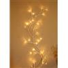 TRIXES Runner da tavolo luminoso con ramoscello bianco da 1,8 m - Ghirlanda per interni con timer - Decorazione natalizia luminosa