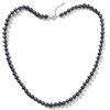 YAMI Collana di perle nere, 5,5-6 mm, perle rotonde coltivate in acqua salata naturale, con chiusura in argento sterling 925, elegante regalo di anniversario e festa della mamma, per donne, 18 + 2 in,