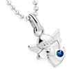 fish Collana battesimo/ragazzo/argento/oro, ciondolo a forma di angelo custode, per bambini, regalo per battesimo, nascita, biglietto di auguri e confezione regalo, Argento