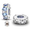 LNQOBU Clip/Stopper Charms per Bracciale Argento 925 Pave Cubic Zirconia Bead Stella Luna Farfalla Blu Gioielli Regalo per Donna