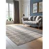 ELLE Decoration Tappeto di design Tourmaline moderno per soggiorno, a pelo corto, motivo geometrico, morbido, glamour, effetto lucido, per soggiorno, camera da letto, corridoio, bianco, grigio, 120 x