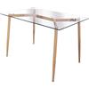 HOME DECO FACTORY HD6401 Tavolo in Vetro, Ferro, Trasparente, Beige, 115 x 75 x 75 cm