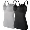 AOOPOO 2 Pezzi Canottiere da Allattamento da Donna, Canotta con Reggiseno per Allattamento Incorporato Canotta Premaman per Allattamento maternità Canottiera da Donna in Gravidanza per al Seno