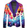 Mymyguoe Giacca arcobaleno, da uomo, per Carnevale, arcobaleno, giacca da notte con un bottone, stampa arcobaleno, blazer club, spettacolo, abbigliamento da discoteca, vintage, colorato, abbigliamento
