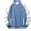 Caxndycing College - Giacca da baseball da uomo, unisex, patchwork, alla moda, Racing Varsity, per ragazzi, per attività all'aria aperta, per le mezze stagioni, streetwear, colore coordinato, Blu, XXL