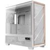 Antec FLUX PRO White EUV Full Tower Bianco, Legno (Antec Flux PRO Full Tower PC Case with Tempered Glass, White/Wood, 6 Pre-Installed Fans, USB Type-C, E-ATX/ATX/mATX/mITX Compatibility)