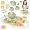 HOTUT Set da Tè di Legno per Bambini, Set Cucina Giocattoli in Legno, Set da Tè per Bambini, Set da Tè Giocattoli in Legno, Set da tè in Legno per Bambine e Bambini per Bambini Bambina 3 4 5 6 Anni