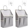 Tuwyii 2 Pezzi Borsa Portaoggetti da Parete, Portaoggetti da Appendere, Borsa da Appendere a Parete Portatile Pieghevole, Organizer Appeso, in Tessuto Lino Cotone Impermeabile per Camera, Cucina, Bagno