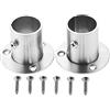 zalati Staffe per Guardaroba 4 Pezzi Supporti per Asta Sospesa Tubi per Asta Prese per Asta Supporti Flangia per Tenda per Armadio Cucina Bagno Balcone - 25mm