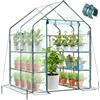 Ohuhu Serra da Giardino Serra Esterni con Copertura in PVC Trasparente Migliorata, Camminare in Serra 3 livelli con 12 Ripiani, Serra per Orto per Piante, Fiori, Verdure Crescita, 145x145x195 cm