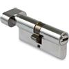 AMIG - Cilindro Serratura di Sicurezza per Porte - Misura 80 (35-45) - 6 Pini - Leva di 15 mm - Include 5 Chiavi a Punta in Ottone e Vite da 80 mm - Finitura Cromata Lucida Multipunto