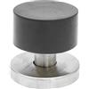 WAGNER Fermaporta GLACIER - Diametro Ø 40 x 39 mm I Fermaporta a pavimento/a muro da avvitare I Fermaporta di design in zinco pressofuso satinato e gomma termoplastica - 15506011