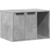 vidaXL Recinto Lettiera Gatti Grigio Cemento 60x40x40 cm in Truciolato, mobili per lettiera per Gatti, mobili per lettiera, mobiletto per lettiera per Gatti