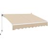 Yaheetech Tenda da Sole a Bracci Estensibili Avvolgibile Impermeabile da Esterno Balcone con Manovella Resistente ai Raggi UV Manuale per Porta e Finestra Angolazione Regolabile 250 x 200 cm Beige