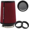 Journdream Filtro dell'aria universale a forma di cono, 76 mm, 89 mm, 101 mm, ad alte prestazioni, ingresso aria, cono, filtro dell'aria per Racing Sport, auto, 3 misure in uno (rosso)