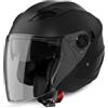 VINZ Calobra Casco Jet con visiera parasole e visiera | Casco da moto | Certificazione ECE 22.06 | in taglie XS-XXL - nero opaco