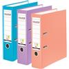 Falken Set da 3 Raccoglitori PP-Color, Made in Germany, 8 cm, Formato DIN A4, Colori Pastello assortiti, Rivestimento in Plastica, Interno in Carta, con Etichetta Dorsale Intercambiabile