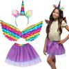 COSTUME CARNEVALE PICCOLA UNICORNO ARCOBALENO NEONATA DA 0 A 12 MESI