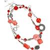 Gioielli d'Artista di Chiara Bo Collana Rossa lunga Donna con corallo Fiamma